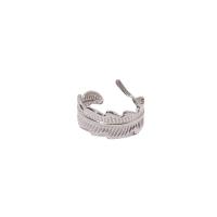 Partículas de acero Anillo de dedo Cuff, Hoja, ajustable & para mujer, más colores para la opción, tamaño:6-8, Vendido por UD