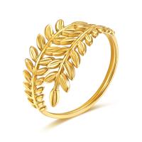 Titan Stål Cuff finger ring, Leaf, justerbar & för kvinna, fler färger för val, Säljs av PC