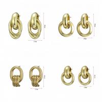 Ijzer Drop Earring, gold plated, verschillende stijlen voor de keuze & voor vrouw, 16-27mm, Verkocht door pair