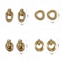 fer Boucle d'oreille goutte, Placage de couleur d'or, styles différents pour le choix & pour femme & creux, 14-33mm, Vendu par paire