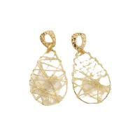 Ijzer Drop Earring, gold plated, verschillende stijlen voor de keuze & voor vrouw & hol, 17-60mm, Verkocht door pair