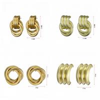 Ijzer Drop Earring, gold plated, verschillende stijlen voor de keuze & voor vrouw, 15-32mm, Verkocht door pair