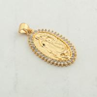 Befestigter Zirkonia Messing Anhänger, Hohe Qualität Gold Farbe Überzeug, DIY & Micro pave Zirkonia, frei von Nickel, Blei & Kadmium, 33x16x2mm, Bohrung:ca. 0.6mm, ca. 30PCs/Menge, verkauft von Menge