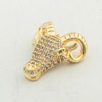 Befestigter Zirkonia Messing Anhänger, Hohe Qualität Gold Farbe Überzeug, DIY & Micro pave Zirkonia, frei von Nickel, Blei & Kadmium, 20x18x5mm, Bohrung:ca. 0.3mm, ca. 30PCs/Menge, verkauft von Menge