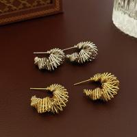 Brass Stud Earring real gold plated fashion jewelry & for woman nickel lead & cadmium free Sold By Pair