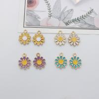 Zinc Alloy Enamel Pendants Flower gold color plated DIY nickel lead & cadmium free Approx Sold By Bag