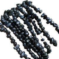 Granulos de hematita não-magnético, Irregular, polido, DIY, preto, 5-8mm, Aprox 95PCs/Strand, vendido por Strand