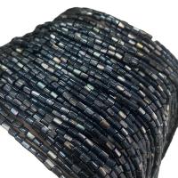 Schwarze Muschelperlen, Zylinder, poliert, DIY, schwarz, 3x4mm, ca. 95PCs/Strang, verkauft von Strang