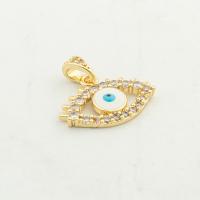 Evil Eye Anhänger, Messing, Hohe Qualität Gold Farbe Überzeug, DIY & Micro pave Zirkonia, frei von Nickel, Blei & Kadmium, 20x19x2mm, Bohrung:ca. 0.3mm, ca. 30PCs/Menge, verkauft von Menge