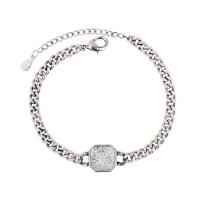 Bracelet cubique en laiton zircon pavent, avec 1.97inch chaînes de rallonge, bijoux de mode & pavé de micro zircon & pour femme, protéger l'environnement, sans nickel, plomb et cadmium, 4mm,12mm, Vendu par Environ 6.69 pouce brin