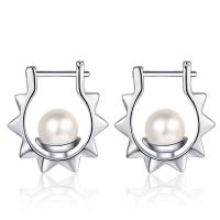 Laiton Leverback boucle d'oreille, avec Shell Pearl, Placage, bijoux de mode & pour femme, plus de couleurs à choisir, protéger l'environnement, sans nickel, plomb et cadmium, 21mm,8mm, Vendu par paire