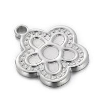 Stainless Steel Flower Pendant 304 Stainless Steel Vacuum Ion Plating DIY Sold By PC