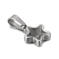 Nerezová ocel Přívěsek Nastavení, 304 Stainless Steel, Hvězda, DIY, Původní barva, 12mm, Prodáno By PC