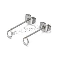 Rostfritt stål Stud Örhängen, 304 rostfritt stål, DIY, ursprungliga färgen, 18x4mm, Säljs av Par