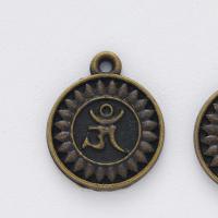 Zinc Alloy Flat Round Pendants plated DIY nickel lead & cadmium free Sold By Bag