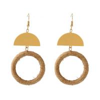 Boucles d'oreille en bois, avec Rafidah+Grass, bijoux de mode & pour femme, 80x36mm, Vendu par paire