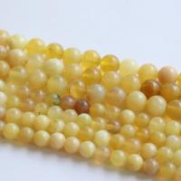 Edelsteen Sieraden Kralen, Yellow Opal, Ronde, gepolijst, DIY & verschillende grootte voor keus, geel, Per verkocht Ca 39 cm Strand