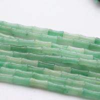 Perles aventurine, aventurine vert, poli, DIY, vert, 5x12mm, Environ 32PC/brin, Vendu par brin