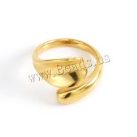 Stainless Steel Finger Ring 304 Stainless Steel 18K gold plated fashion jewelry & for woman golden 16mm Sold By PC