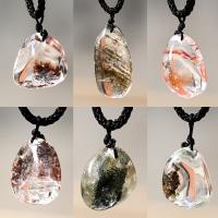 Wisior z naturalnego kwarcu, Zielony Phantom Quartz, Nieregularne, DIY, Losowy kolor, about:28-38mm, sprzedane przez PC