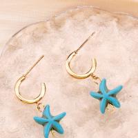 Boucles d'oreilles en alliage de zinc, avec turquoise, trois pièces & bijoux de mode & modèles différents pour le choix, bleu, 3pairescouple/fixé, Vendu par fixé