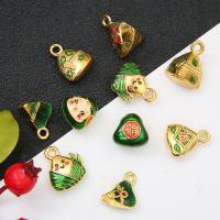 Zinc Alloy Pendants Rice Dumpling plated DIY  & enamel nickel lead & cadmium free Sold By Bag