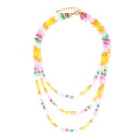 Mode Multi laag ketting, Acryl, met 5cm extender keten, handgemaakt, mode sieraden & multilayer & voor vrouw, multi-gekleurde, Lengte Ca 38 cm, Ca 50 cm, Verkocht door PC