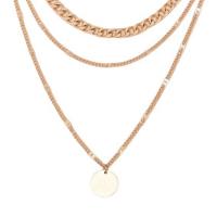 Collana Multi strato, lega in zinco, with 5cm extender chain, placcato color oro, tre strati & gioielli di moda & per la donna, dorato, Lunghezza 42 cm, Venduto da PC