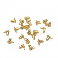 Brass Korva Nut Component, Messinki, korkea laatu, sähkösinkitty ja koskaan häivyttää, muoti korut & tee-se-itse, enemmän värejä valinta, 6x4.50mm, 100PC/laukku, Myymät laukku