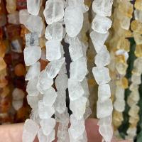 Naturlige klar kvarts perler, Clear Quartz, Nuggets, poleret, du kan DIY, hvid, 8x10mm, Ca. 40pc'er/Strand, Solgt af Strand