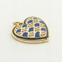 Cubic Zirconia Micro Pave Brass Pendant Heart high quality gold color plated DIY & micro pave cubic zirconia nickel lead & cadmium free Approx 0.3mm Approx Sold By Lot