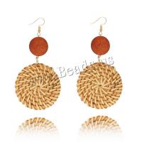 Boucles d'oreille en bois, avec Canne, bijoux de mode & pour femme, 80x36mm, Vendu par paire