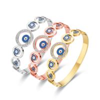 Evil Eye Schmuck Armband, Titanstahl, blöser Blick, für Frau & Emaille & mit Strass, keine, Innendurchmesser:ca. 48x58mm, verkauft von PC