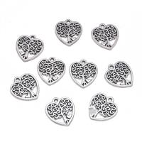 Ciondoli a cuore in lega di zinco, lega in zinco, placcato argento antico, gioielli di moda & DIY, assenza di nichel,piombo&cadmio, 17x18.50x1.60mm, Venduto da PC