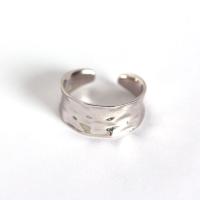 925 Ezüst Mandzsetta Finger Ring, platinával bevont, állítható & a nő, 8.70mm, Méret:6, Által értékesített PC