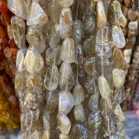 Natural Quartz Jewelry Beads Rutilated Quartz Nuggets polished DIY golden Sold Per Approx 40 cm Strand