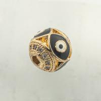 Fashion Evil Eye Jewelry Beads Brass high quality gold color plated DIY & micro pave cubic zirconia nickel lead & cadmium free Approx 0.1mm Approx Sold By Lot