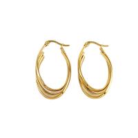 Acier inoxydable Levier Retour Earring, Acier inoxydable 304, Plaqué or 18K, bijoux de mode & pour femme, doré, 40x22mm, Vendu par paire