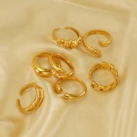 Stainless Steel Finger Ring 304 Stainless Steel 18K gold plated fashion jewelry & for woman golden Sold By PC