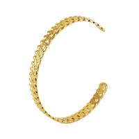 Bracelet en acier inoxydable, Acier inoxydable 304, Plaqué d'or 18K, bijoux de mode & pour femme, doré, 7mm, Diamètre intérieur:Environ 60mm, Vendu par PC