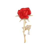 Fashion Broche Sieraden, Messing, Rose, gold plated, mode sieraden & micro pave zirconia & voor vrouw, meer kleuren voor de keuze, nikkel, lood en cadmium vrij, 29x58mm, Verkocht door PC