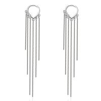 Messing Tassel Earring, platineret, mode smykker & for kvinde, 93mm, Solgt af par