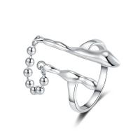 Messing Cuff fingerring, platineret, justerbar & for kvinde, 33mm, Størrelse:5.5, Solgt af PC