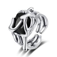 metal Anillo de dedo Cuff, chapado, ajustable & micro arcilla de zirconia cúbica & para mujer, 13mm, tamaño:5.5, Vendido por UD