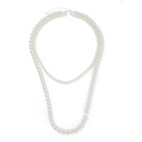 Collier de mode Multi couche, perle de verre, Double couche & bijoux de mode & pour femme, blanc, Longueur Environ 76 cm, Environ 52 cm, Vendu par PC