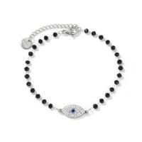 Evil Eye sieraden Armband, 304 roestvrij staal, met Kristal, met 4cm extender keten, mode sieraden & micro pave zirconia & voor vrouw, Lengte Ca 16 cm, Verkocht door PC