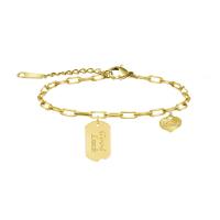 Pulseras de latón, metal, con 1.57inch extender cadena, chapado en color dorado, Joyería & para mujer, libre de níquel, plomo & cadmio, longitud aproximado 5.9 Inch, Vendido por UD