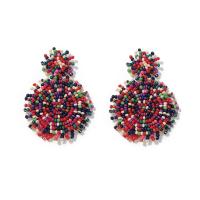 Pendientes, Seedbead, hecho a mano, Joyería & para mujer, multicolor, libre de níquel, plomo & cadmio, 55x40mm, Vendido por Par