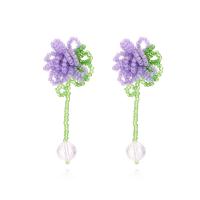 Earring Jewelry Seedbead with Zinc Alloy handmade fashion jewelry & for woman Sold By Pair