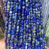 Perles Lapis Lazuli, pepite, poli, DIY, bleu, 3x5mm, Vendu par Environ 40 cm brin